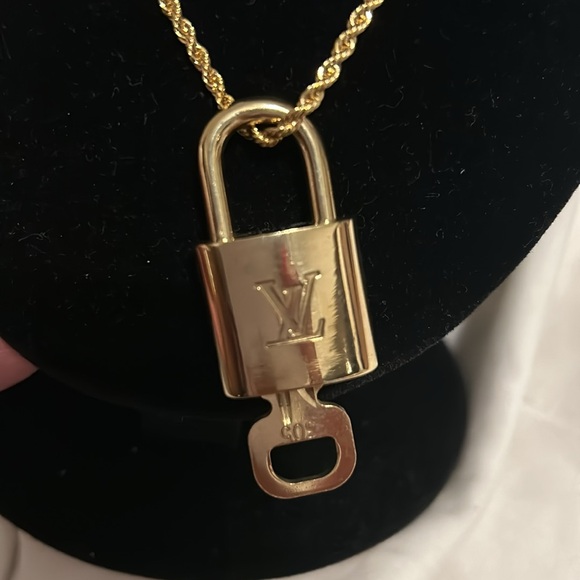 Authentic Louis Vuitton Lock and Key Gold Color with Random GP Chain Necklace - Picture 4 of 4